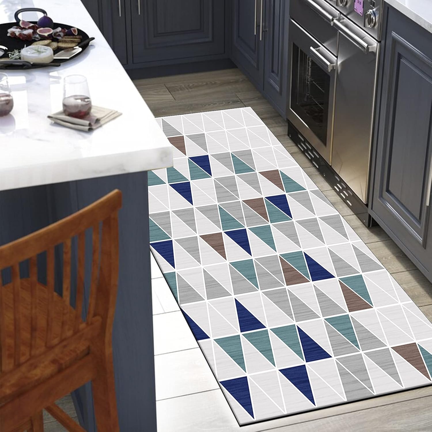 Kitchen Runner Rug Non Slip 3'7"x15' Contemporary Long Long Hallway Rug for Bedroom Living Room