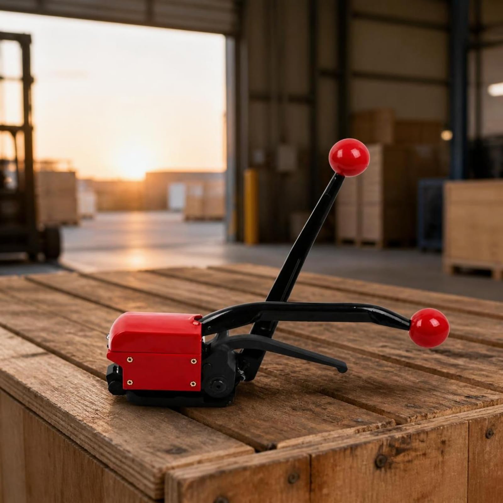 Tenditore Reggetta Acciaio Strumento Manuale Reggiatrice Manuale Tensionatore Sigillatrice Corpo in Metallo Leva Ergonomica Adatto a Confezionamento Spedizioni Logistica