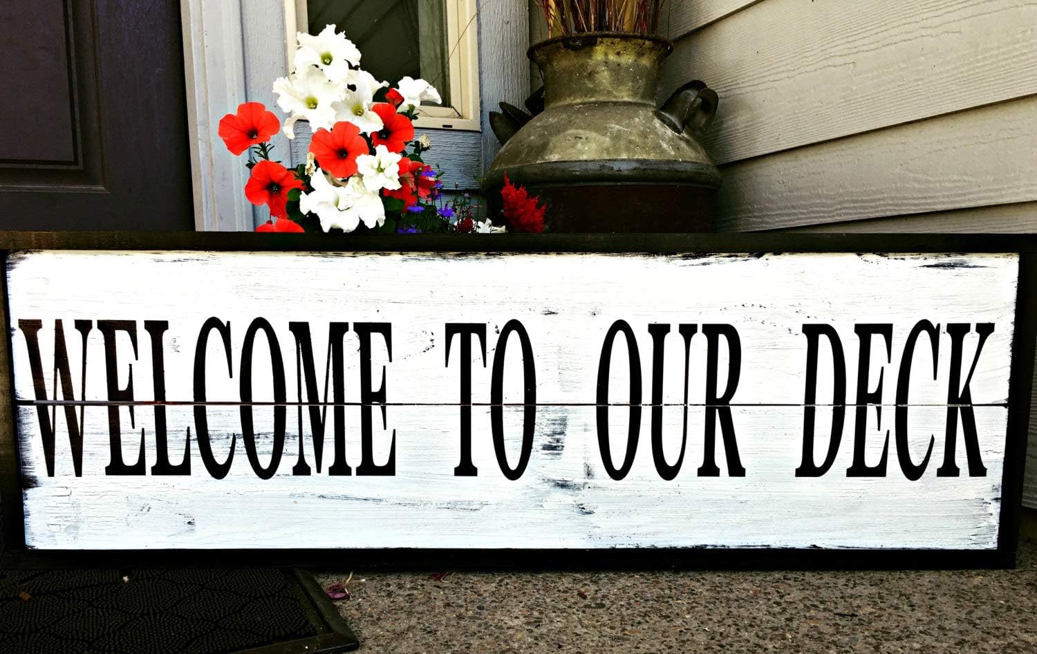 BRUYU5SE Adonis554Dan Welcome to Our Deck Welcome to Our Porch Welcome Sign Porch Sign Garden Sign Outdoor Sign Outdoor Decor Welcome Home Sign