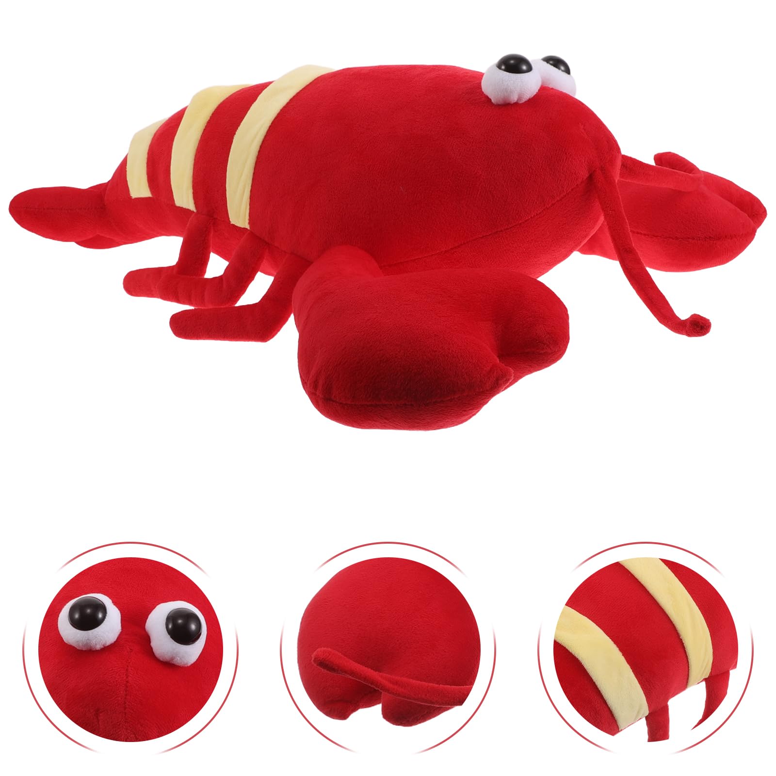 SHINEOFI Cuscino Peluche a Forma di Aragosta 60 Cm Morbido Imbottito in Lanugine e Cotone Pp, Decorazione Casa e Ufficio, Giocattolo Educativo, Lavabile in Lavatrice