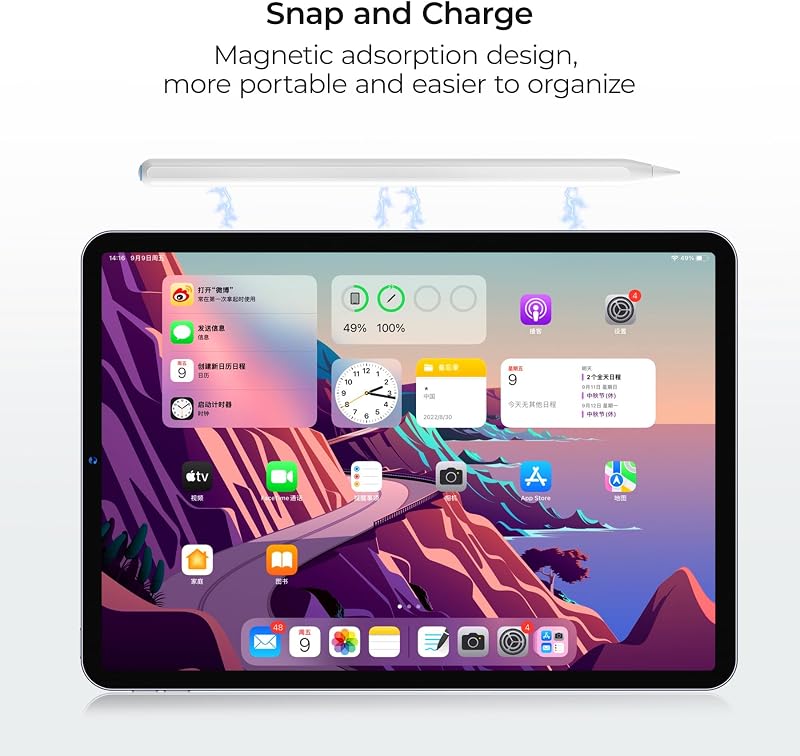 BENKS iPad Ceruza 2. Generáció Mágneses Vezeték Nélküli Töltéssel, iPad Pro 12.9 Air Mini Kompatibilis
