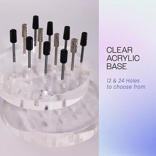 Miniatura 4 de PANA - Soporte para brocas de uñas organizador de exhibición a prueba de polvo caja de almacenamiento herramientas para uso doméstico o sala de uñas