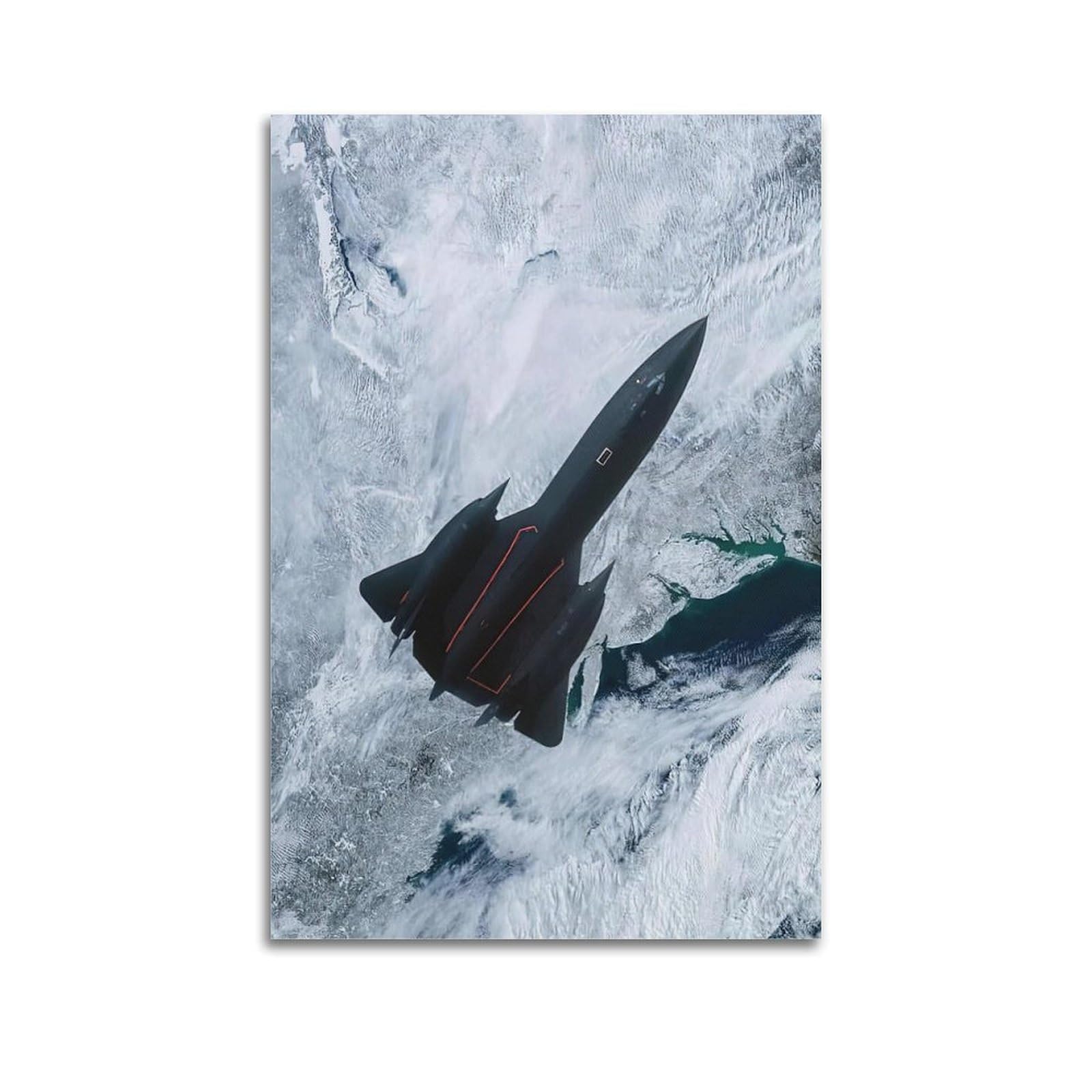 YRNQ Fighter Jet Poster SR-71 Blackbird Strategic Reconnaissance Aircraft Decorative Painting Canvas Wall Artworks Picture 24x36inch(60x90cm)