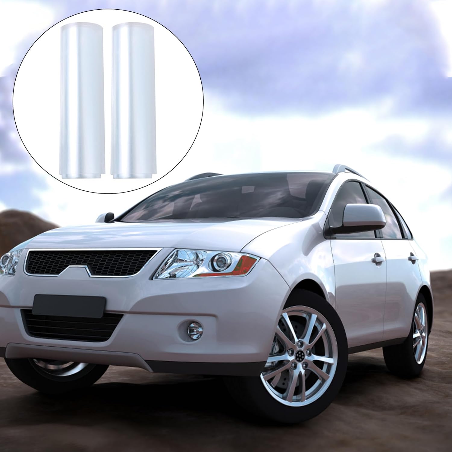 Auto Paint Protective Film 2pcs 20x100cm PVC Car Scratch-Resistant Shield for Bumper and Door Protection
