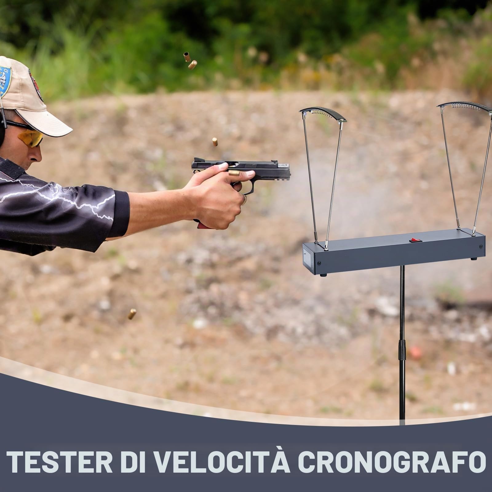 Xuhal Cronografo balistico di precisione per velocità di tiro con Fionda cronografo Proiettile Arco Freccia misuratore di velocità Strumento di misurazione con letture FPS MPS per tiro con L'Arco