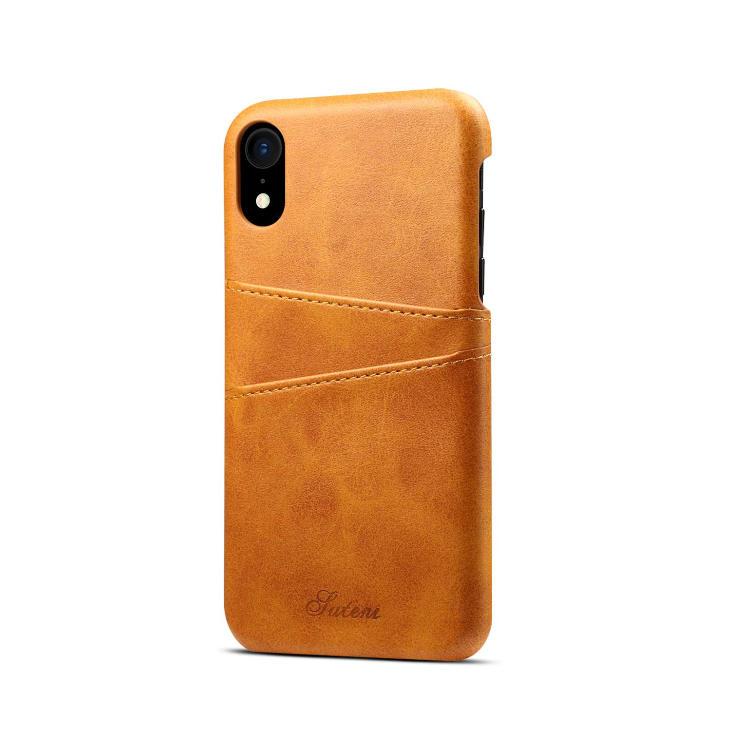TACOO Leather Case Compatible with iPhone XR, Soft Slim Fit Card Money Holder Slot Protective Men Women Girl Black Durable Cover for Apple iPhone XR 2018 6.1 inches brown