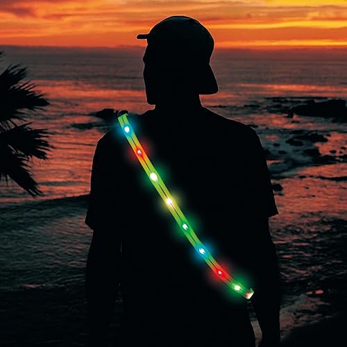 Luces de correr para corredores, chaleco iluminado para caminar por la noche, chaleco de neón, luz de hombro, cinturón LED para seguridad nocturna,