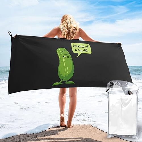 Big Dill Pickle - Toalla de playa de microfibra, de gran tamaño, secado rápido, (31.5 x 63 pulgadas), a prueba de arena, absorbentes, compactas,