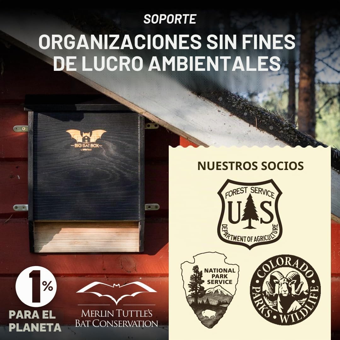 Wildyard Bat House For Outdoors -Casa Completa de Murciélagos para Exteriores - Limpia tu Patio de Mosquitos - Caja de Murciélagos sin Pintura en su Interior - Casa para Murciélagos