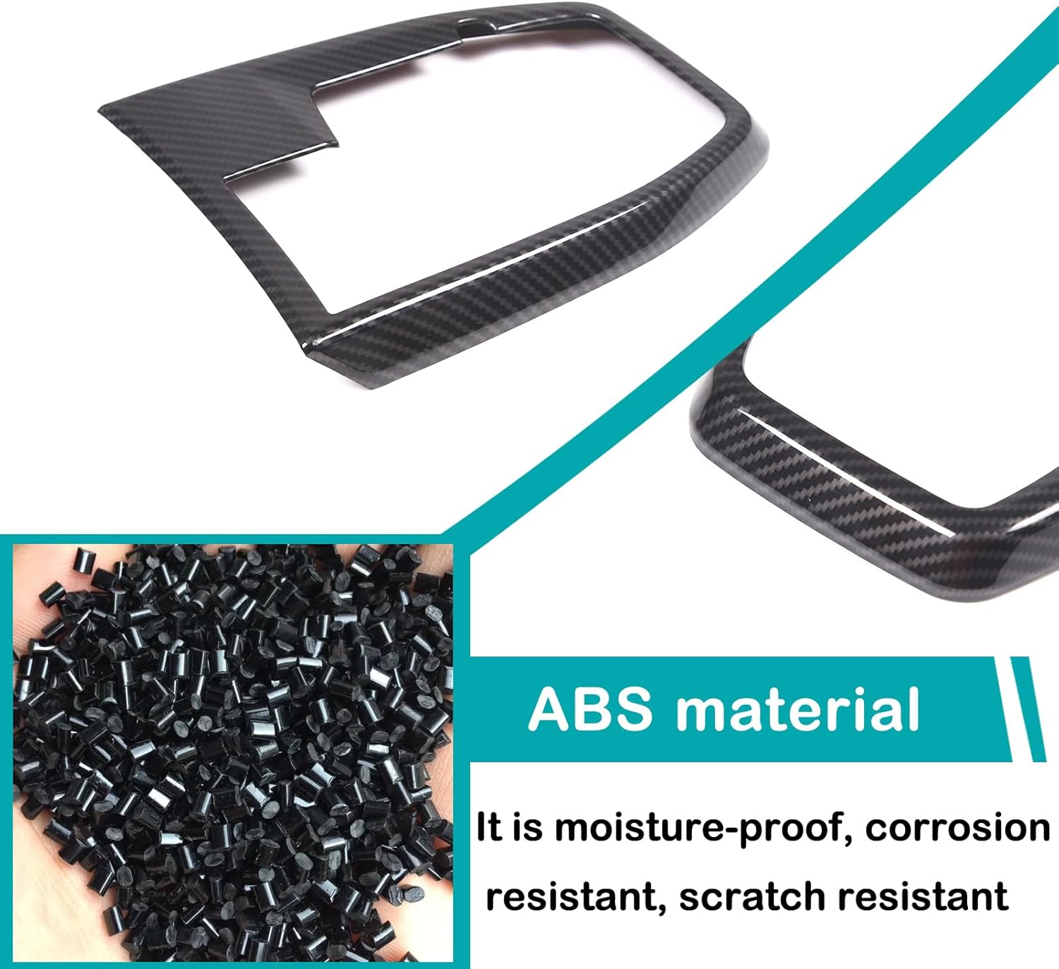 Car Center Console Gear Shift Panel Cover Trim Compatible with BMW X1 U11 xDrive28i/M35i 2023-2026,Gear Frame Panel Sticker Interior Protection Accessories（ABS，Carbon Fiber Pattern）