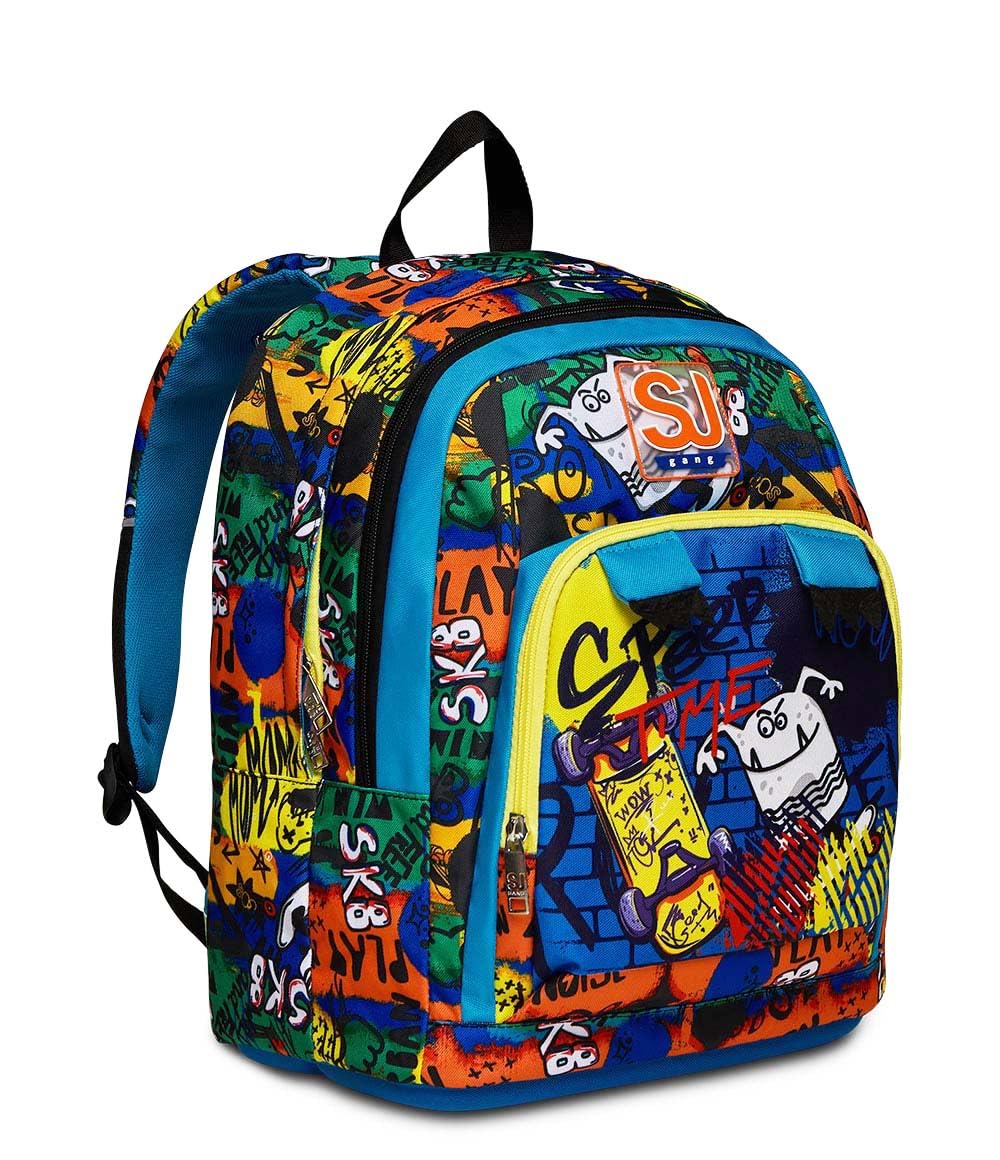 SJ GANG STYLE JAM GANG Zaino ADVANCED CRITTY BOY, Doppio Scomparto, Tasche multifunzione, Per bambini e ragazzi, Scuola e tempo libero