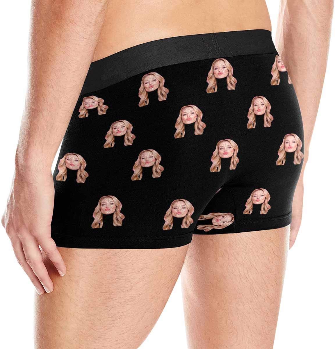 Custom Love Heart Men's Funny Face Boxer Shorts Underpants Briefs with Photo(XS-XXXL)