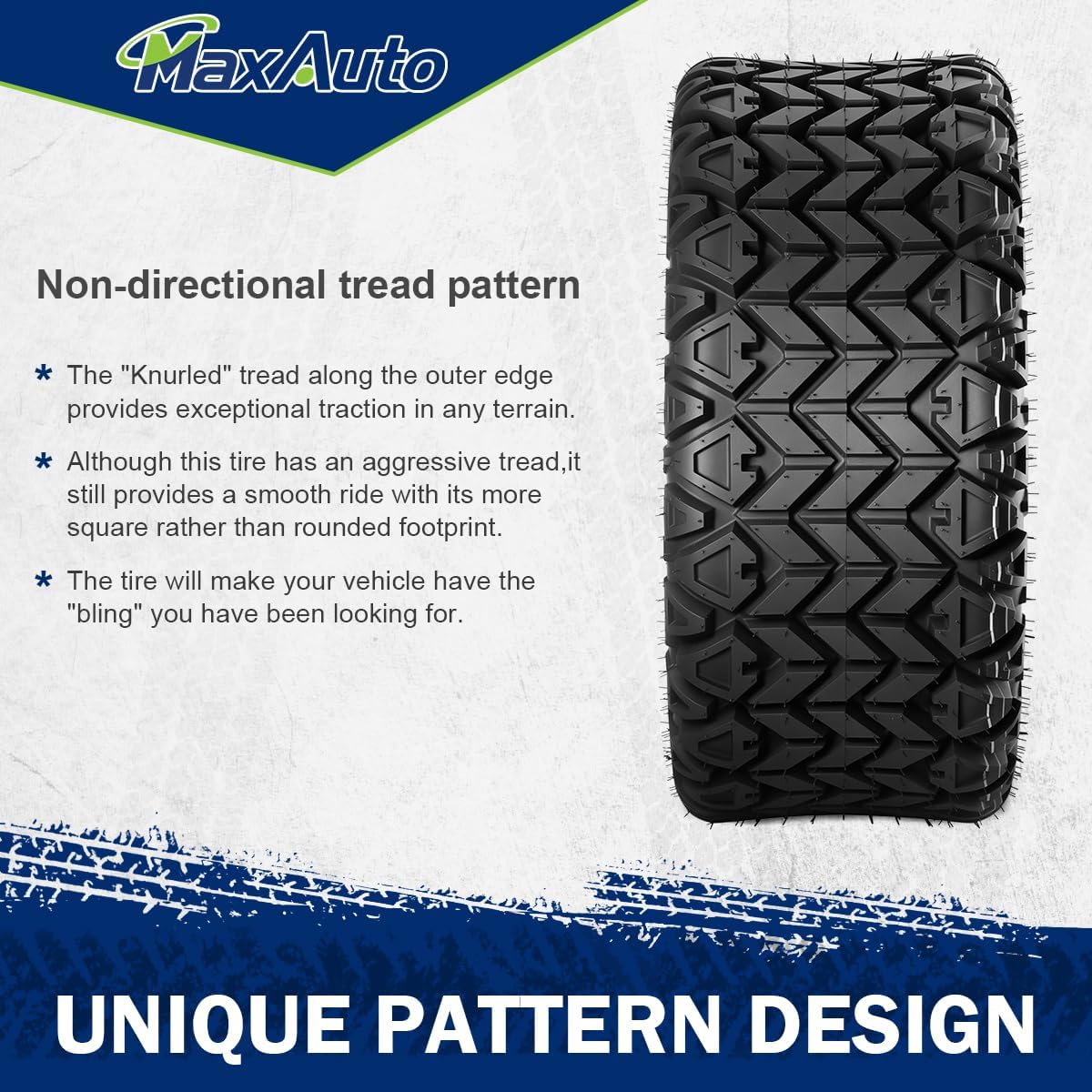 MaxAuto Set of 2 22X9.50-10 All Trail ATV Tire golf cart turf tires,4-Ply,Tubeless