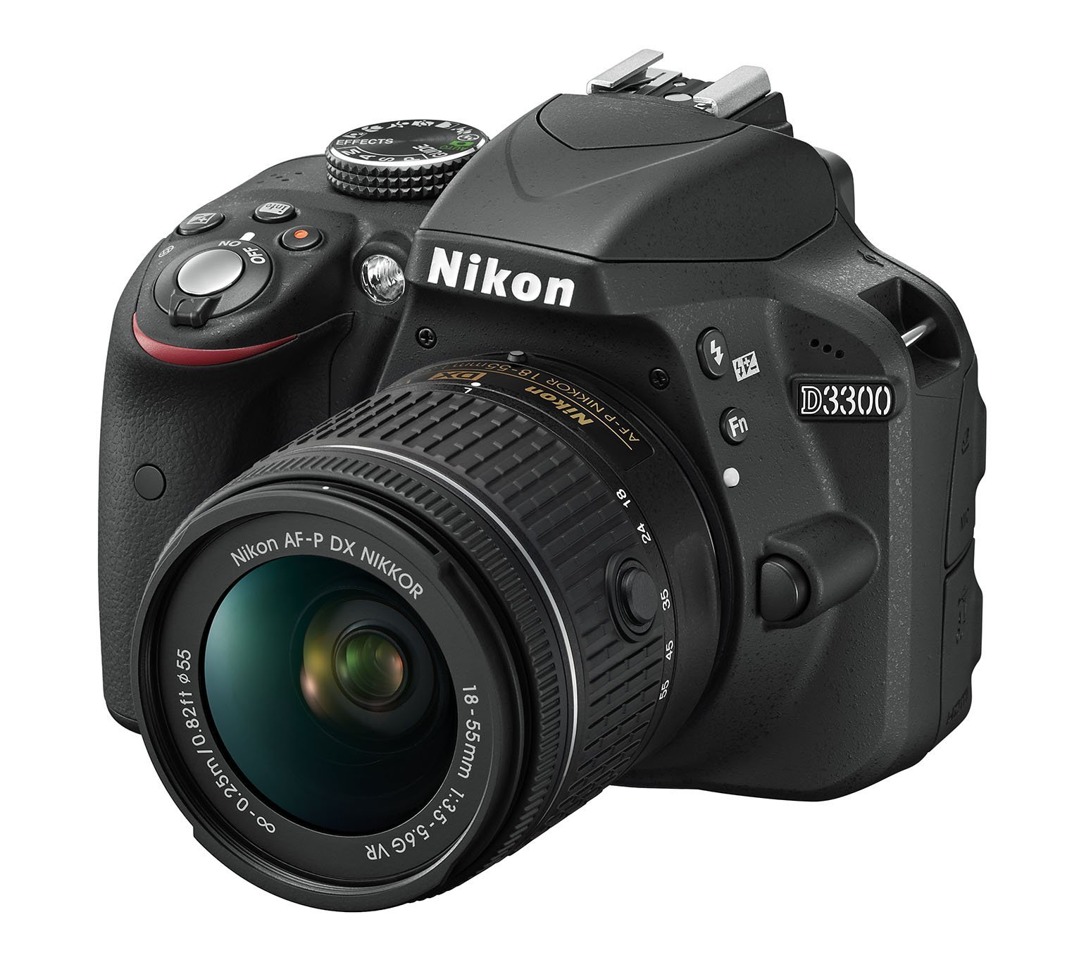 Nikon D3300 Appareil photo numérique Reflex 24,2 Mpix Kit Objectif AF-P 18-55 mm VR Noir (Reconditionné Certifié)