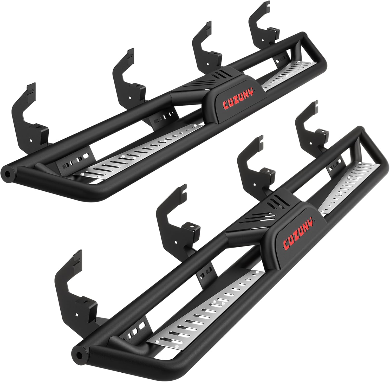 450LB Running Boards Non-Slip Black Powder Coated Bolt-On Side Steps for 2018-2025 Wrangler JL 4DR (Manual Included)