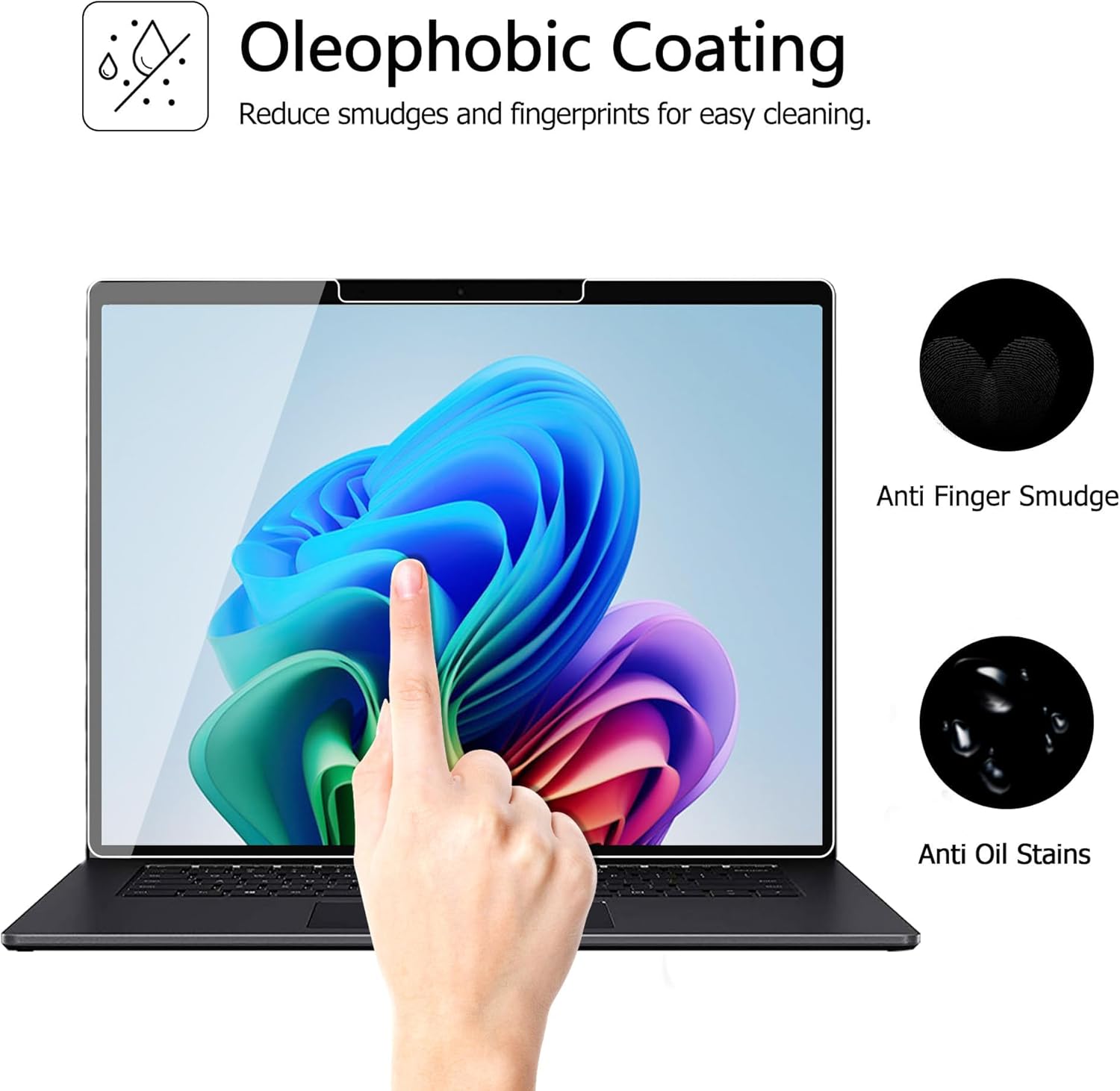 Adeway Screen Protector for Microsoft Surface Laptop 7 15 inch（2024，AIPC）,9H Hardness Tempered Glass Anti-Scratch- Easy Installation- Ultra Clear, Compatible with Surface slim pen