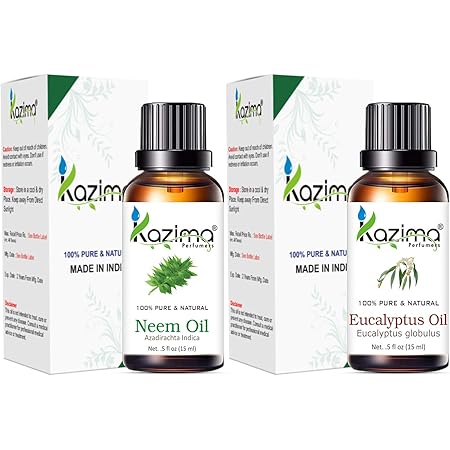 Kazima Combo Of Jojoba Oil And Eucalyptus Oil For Beard Hair Growth Skin Care Each 15ml With Dropper 100 Pure Natural Oil Amazon In Health Personal Care