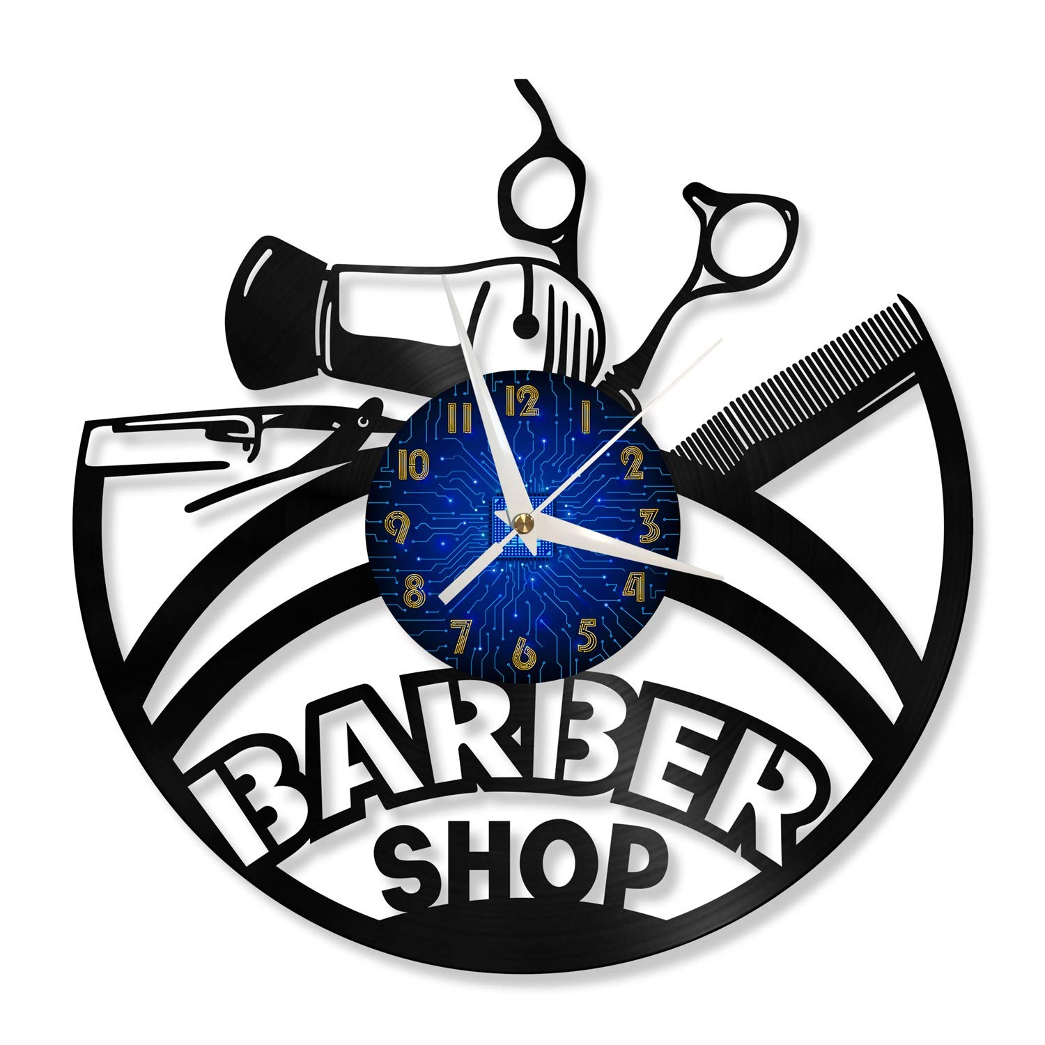 Horloge Murale Vinyle Coiffure pour Cuisine et Salon Zen