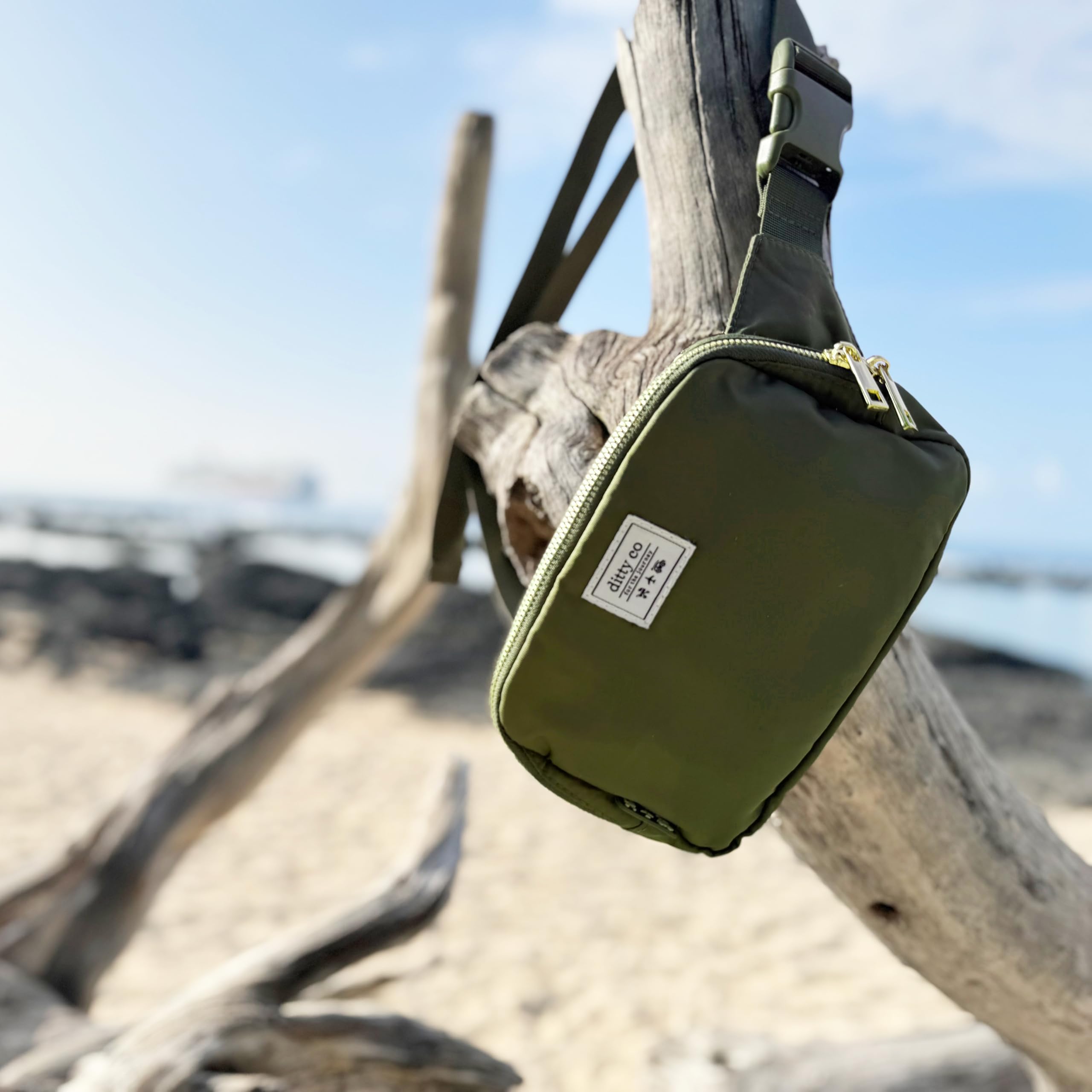 Mini Ditty Extra kleine Wickeltasche – Überall Gürteltasche mit Wickelunterlage für Frauen – Minimale Reise-Gürteltasche – kompakte Umhängetasche für Mütter – freihändiges Baby-Reisezubehör – Eltern