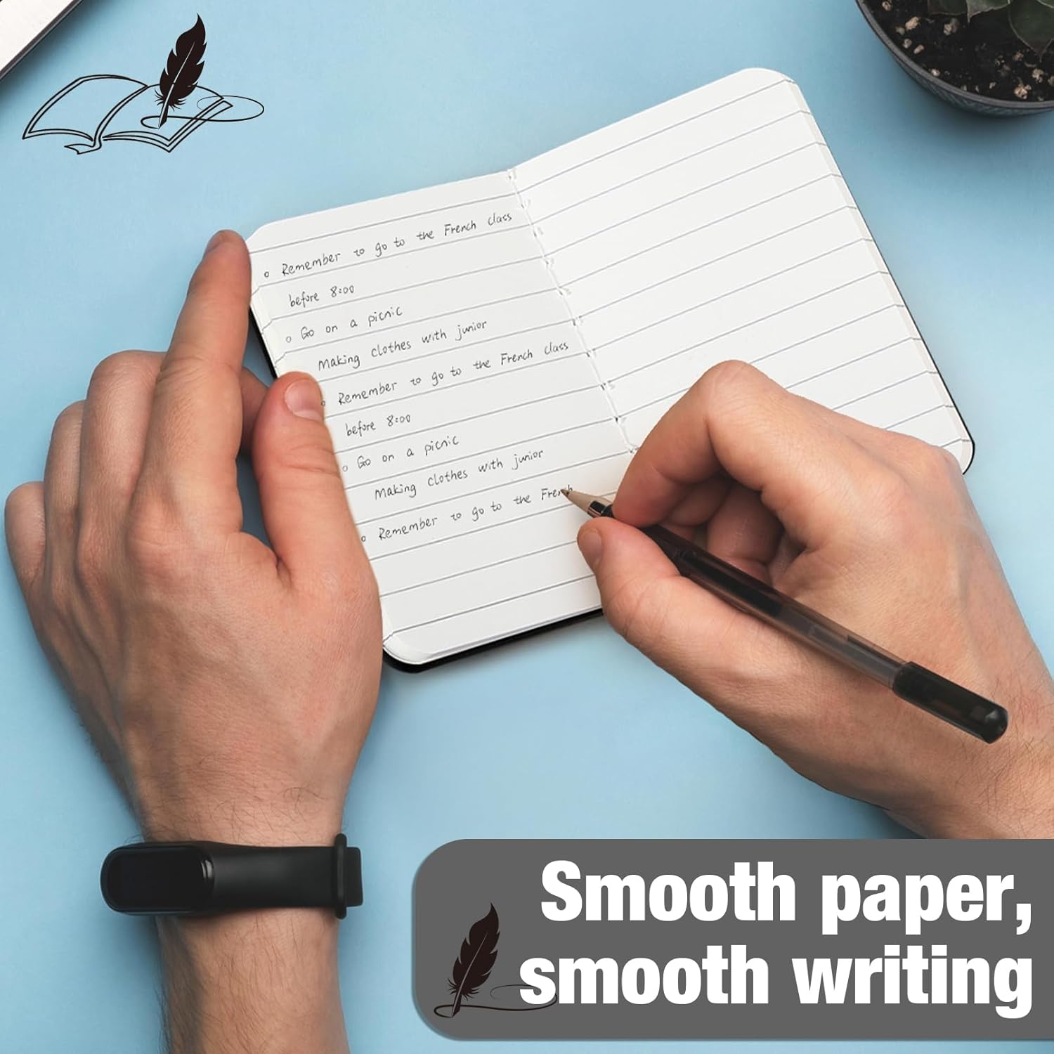 36 PCS Mini Notebooks,2.5" x 3.9" Kraft Paper Cover Pocket Notebook,32 Sheets, 64 Lined Pages,Blank Travel Journal for Travelers,Small Memo Notepad for Student,Black - Image 3