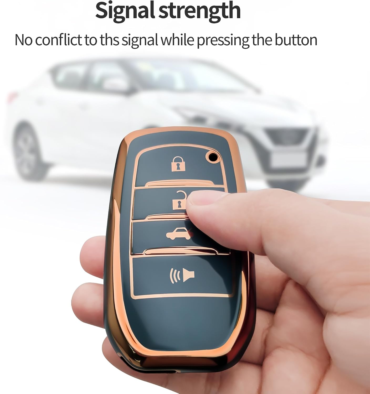 for Toyota Key Fob Cover Keychain Fit for 2025-2026 Camry 4Runner,2019-2026 Land Cruiser,Mirai,2021-2026 Venza,Grand Highlander,Hilux,Fortuner,2023-2026 Corolla,Prius(Blue, 4 Buttons) image 5