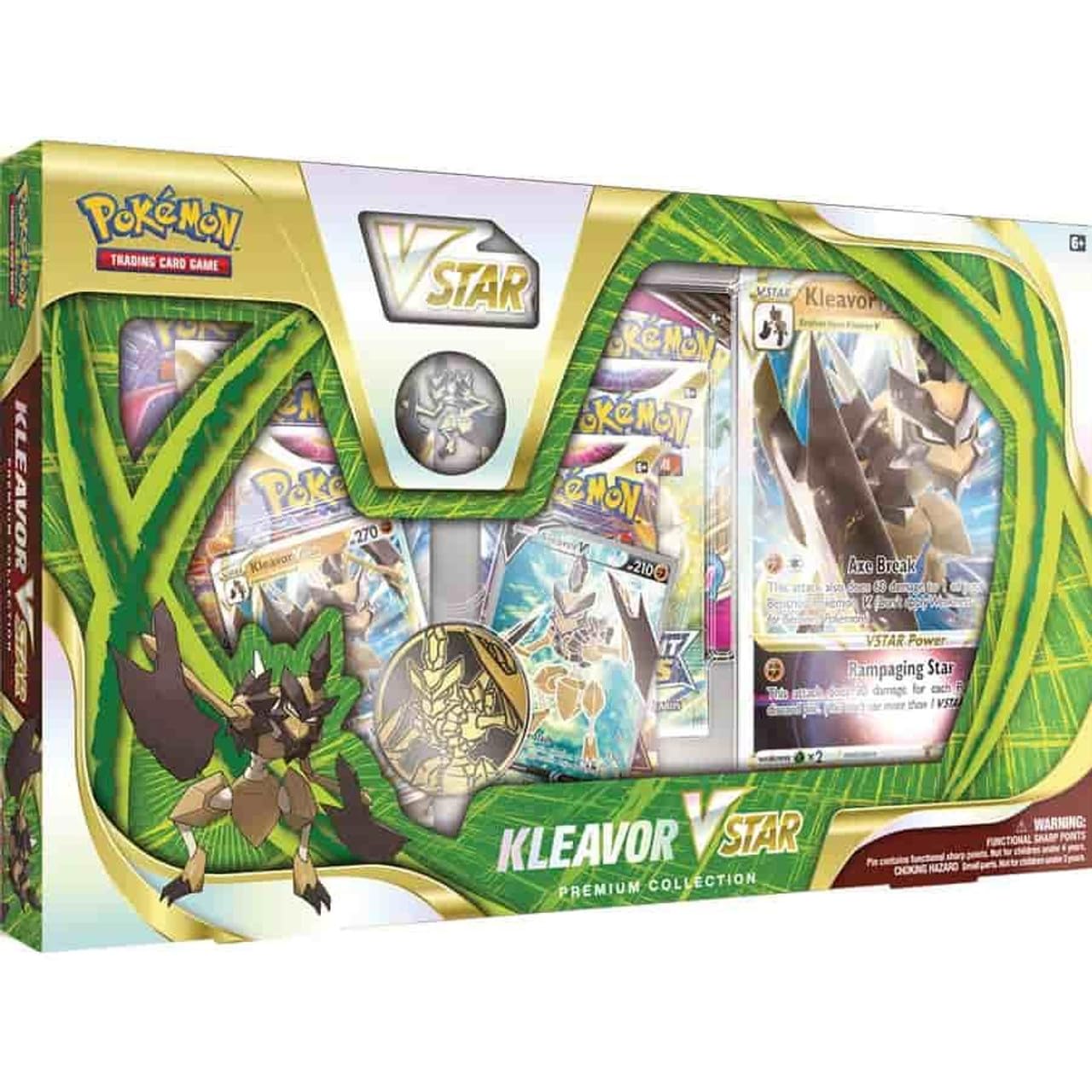 Pok mon TCG Kleavor VSTAR Premium Collection 2 Etched Foil Promo Cards 1 Foil Oversize Card 5 Booster