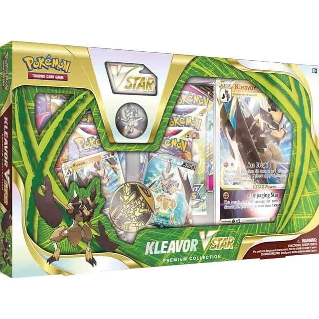 Pok mon TCG Kleavor VSTAR Premium Collection 2 Etched Foil Promo Cards 1 Foil Oversize Card 5 Booster