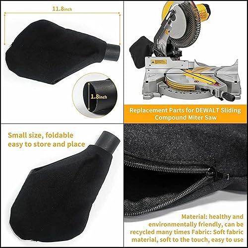 Miniatura 3 de N126162 - Bolsa de recolección de polvo para sierra de mesa Dewalt DW713 DW716 DW716XPS DWS782 DWS780 Bolsa de polvo para sierra ingletadora