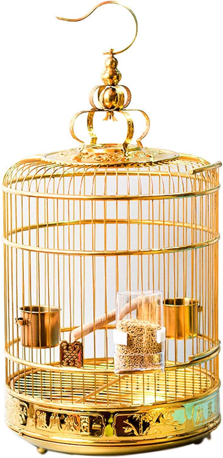 Stainless Steel Bird Cage Metal Bird Cage Myna Thrush Bird Cage Pure Stainless Steel Handmade Interspersed Durable and Not Rusty (40)