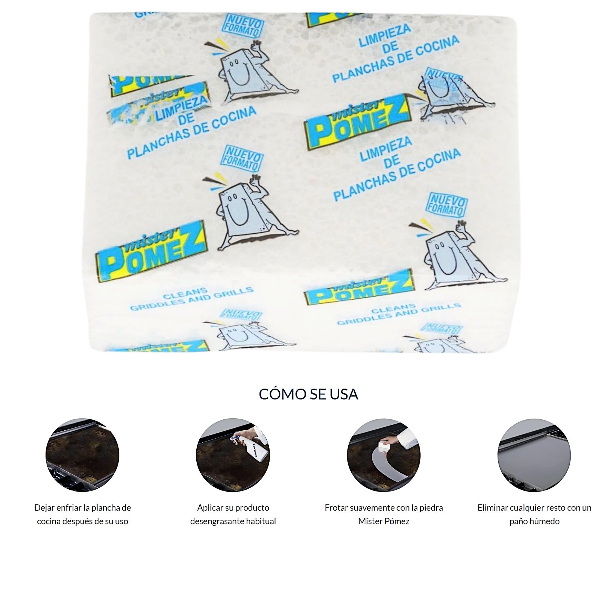 Bricoloco Piedra pómez Blanca Especial Limpieza de planchas de Cocina. Elimina Grasa y Suciedad difícil en Las cocinas. Origen Natural sin aditivos químicos (Pack 24 uds.)