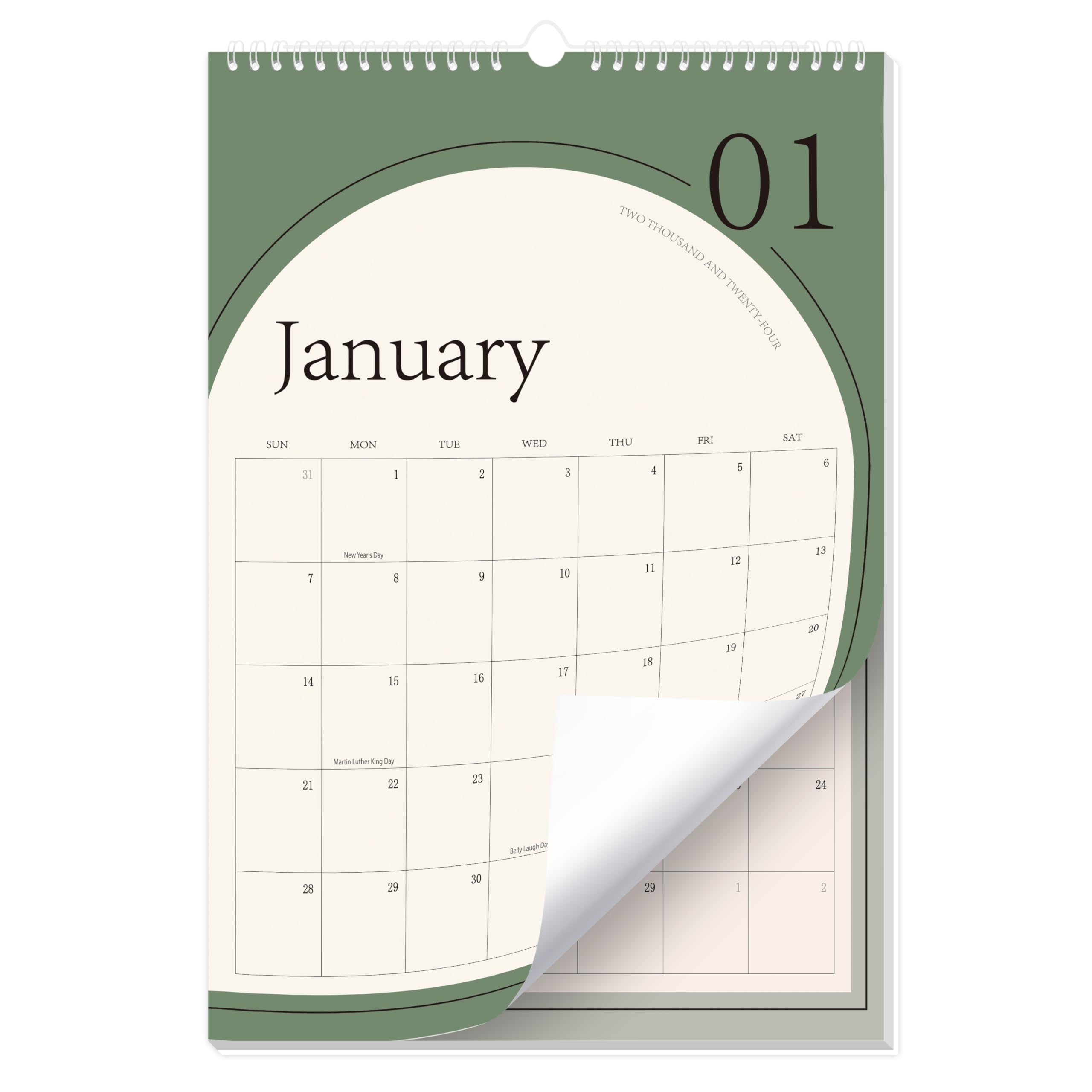 Calendar 2024 - January 2024 - December 2024 12 Month Wall Calendar, 10" X 14.75" Large Twin-Wire Bindin Weekly Monthly Planner Academic Calendar