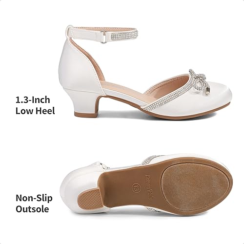 Miniatura 6 de DREAM PAIRS - Zapatos de vestir para niñas, con punta cerrada, tacones bajos, correa al tobillo, para bebé, niña pequeña, niña grande, fiesta, boda,
