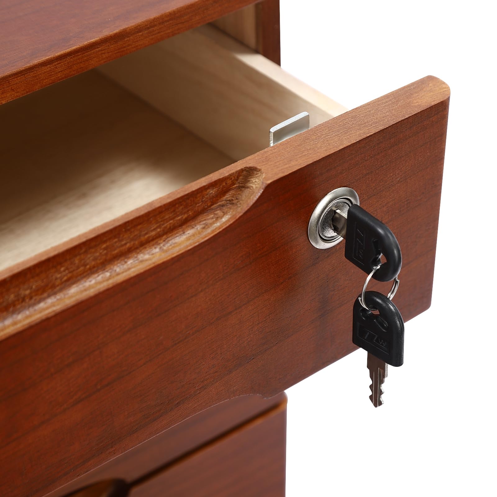 Organizer da scrivania, organizzatore da scrivania a 3 livelli, in legno, con cassetti richiudibili, organizer da tavolo per ufficio, 39 x 30 x 31 cm (noce)