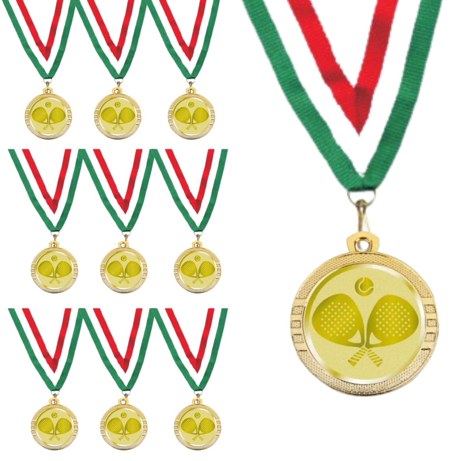 Stock Medaglie Premiazioni Personalizzate Padel da 3,2 cm con Laccetto Medaglia Personalizzabili in Metallo con Stampa Personalizzata, Gare, Sport | 23.001.1PAQ