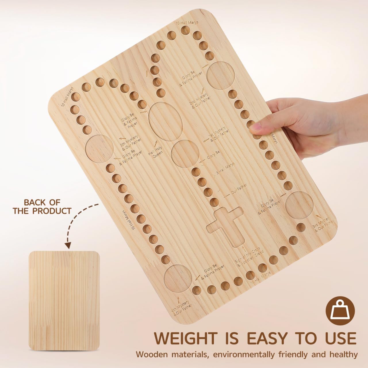 Garneck Wooden Bead Board: 13. 7inch Rosary Making Tray Beading Organizer Board for DIY Bracelet Necklace Jewelry Making Supplies Kit - Image 7