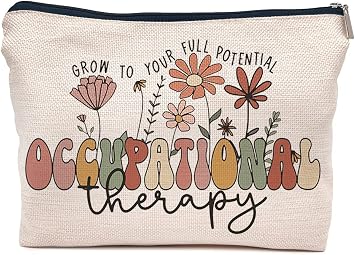 IWXYI Occupational Therapy Gifts,Boho Therapist Occupational Therapy Makeup Bag Make up Bag Zipper Pouch Travel Toiletry,Therapist Gifts,Ot Gifts,Gifts For Occupational Therapy