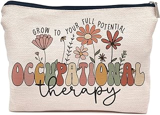 Boho Therapist Occupational Therapy Makeup Bag,Occupational Therapist Make up Bag,Occupational Therapy Gifts,Therapist Gifts,Ot Gifts,Gifts For Occupational Therapy (white)