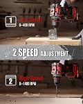 AVID POWER Sans pinceaux Power Ensemble de forages, 20V Kit pilote sans fil avec batterie 2.0Ah et chargeur, 3/8-Inch Chuck en métal, 355 Torque en lbs, 2-Variable Vitesse, 26 Position et 22pcs Accessoires