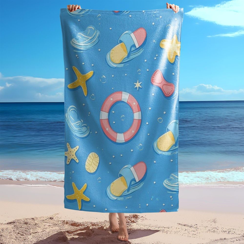 Amazon.com: YCLYXY Colorful Cartoon Beach Scene Microfiber Beach