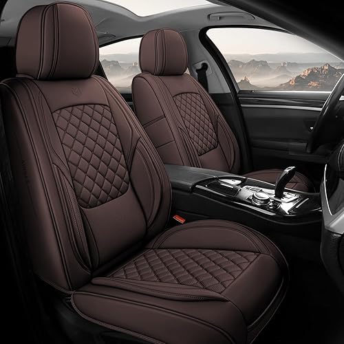 Juego completo de fundas de asiento de automóvil, 5 asientos, universales, impermeables, de cuero, para la parte delantera y trasera, protectores