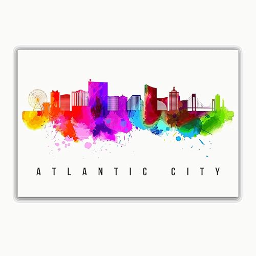 Miniatura 4 de Póster de Atlantic City Skyline New Jersey, pintura de paisaje urbano de Atlantic City, póster de Atlantic City New Jersey, impresión de paisaje