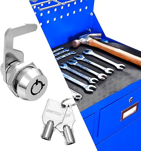 Miniatura 2 de Cam Lock - Cerradura de caja de herramientas de 58 pulgadas de 90 grados, cerradura tubular con 2 llaves, cerradura de cilindro para archivador y