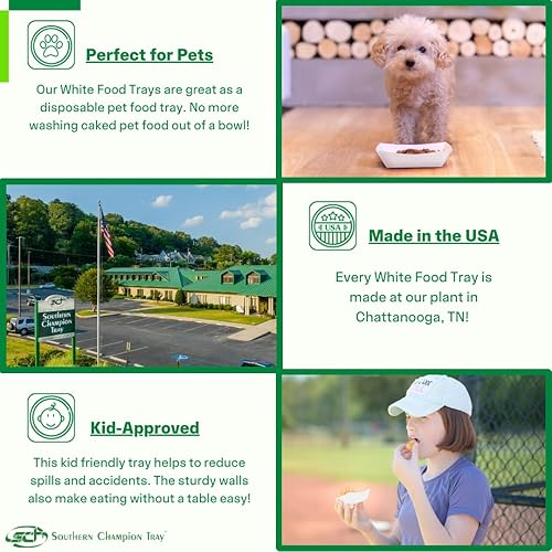 Miniatura 4 de Southern Champion Tray Bandeja para alimentos de cartón blanca (varios tamaños disponibles), Blanco, 1000