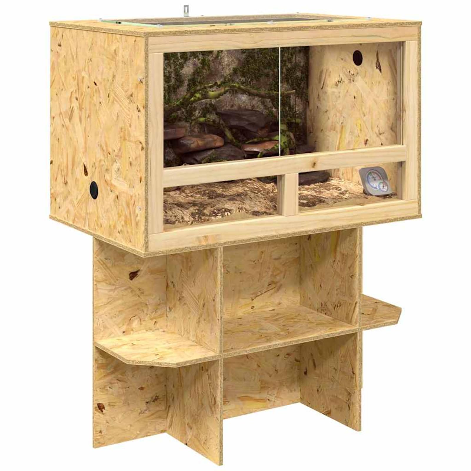 Rustikales Terrarium aus OSB und Glas für Reptilien & Nagetiere - 180x60x60 cm Model3397886