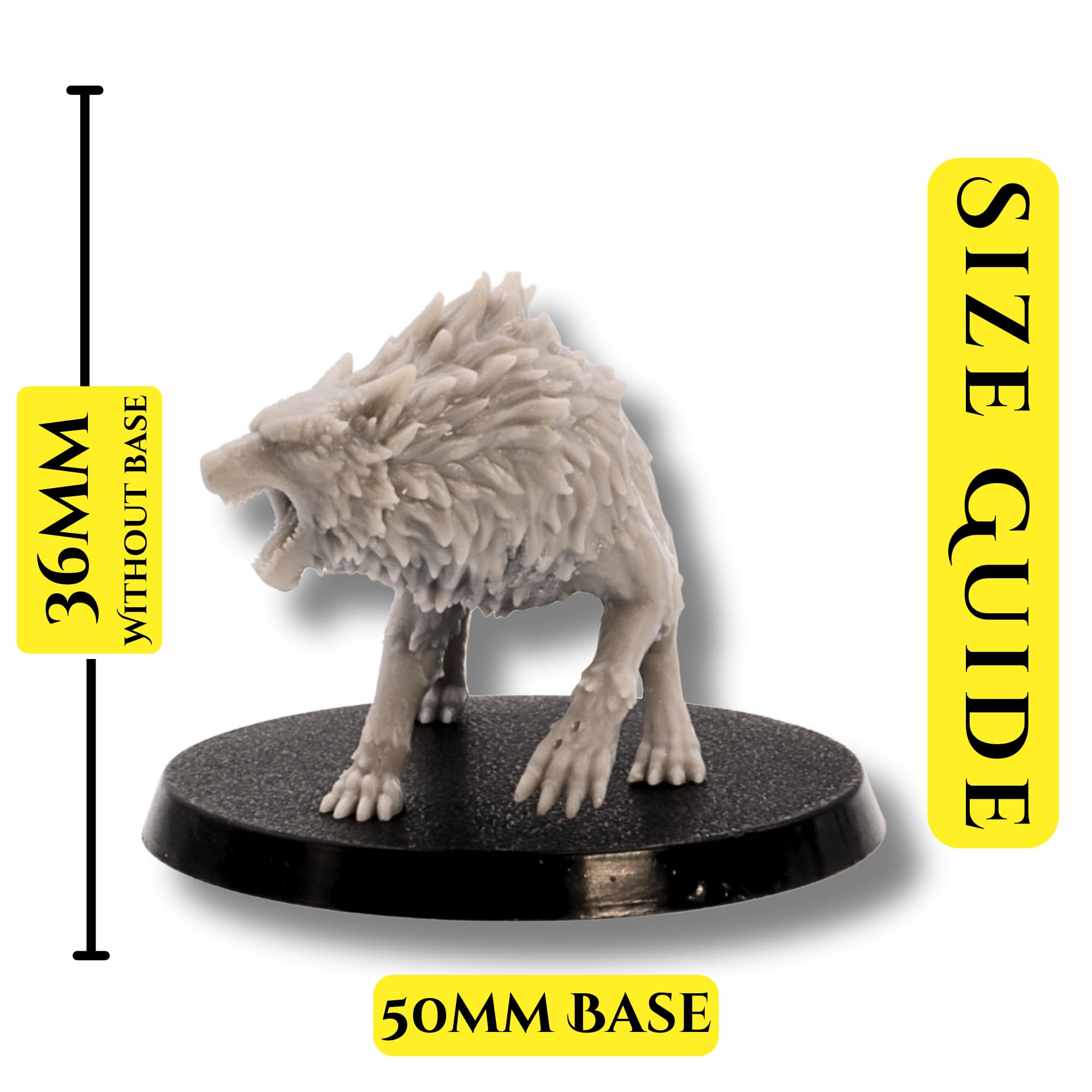 Forged Terrain Fenrir Wolf Set - 4 Miniature Wolves for Tabletop RPGs, Grey, 5cm - Image 4