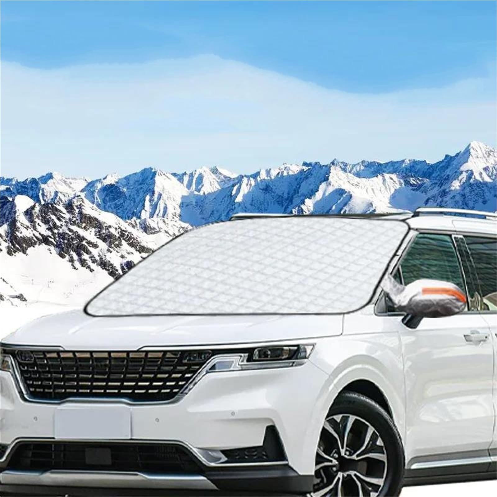 Für Kia Für Karneval Winter Auto Schnee Schild Schatten Frontscheibe wasserdichte EIS-Frost Sonnenschirm Abdeckung Wasserdicht Scheibenabdeckung