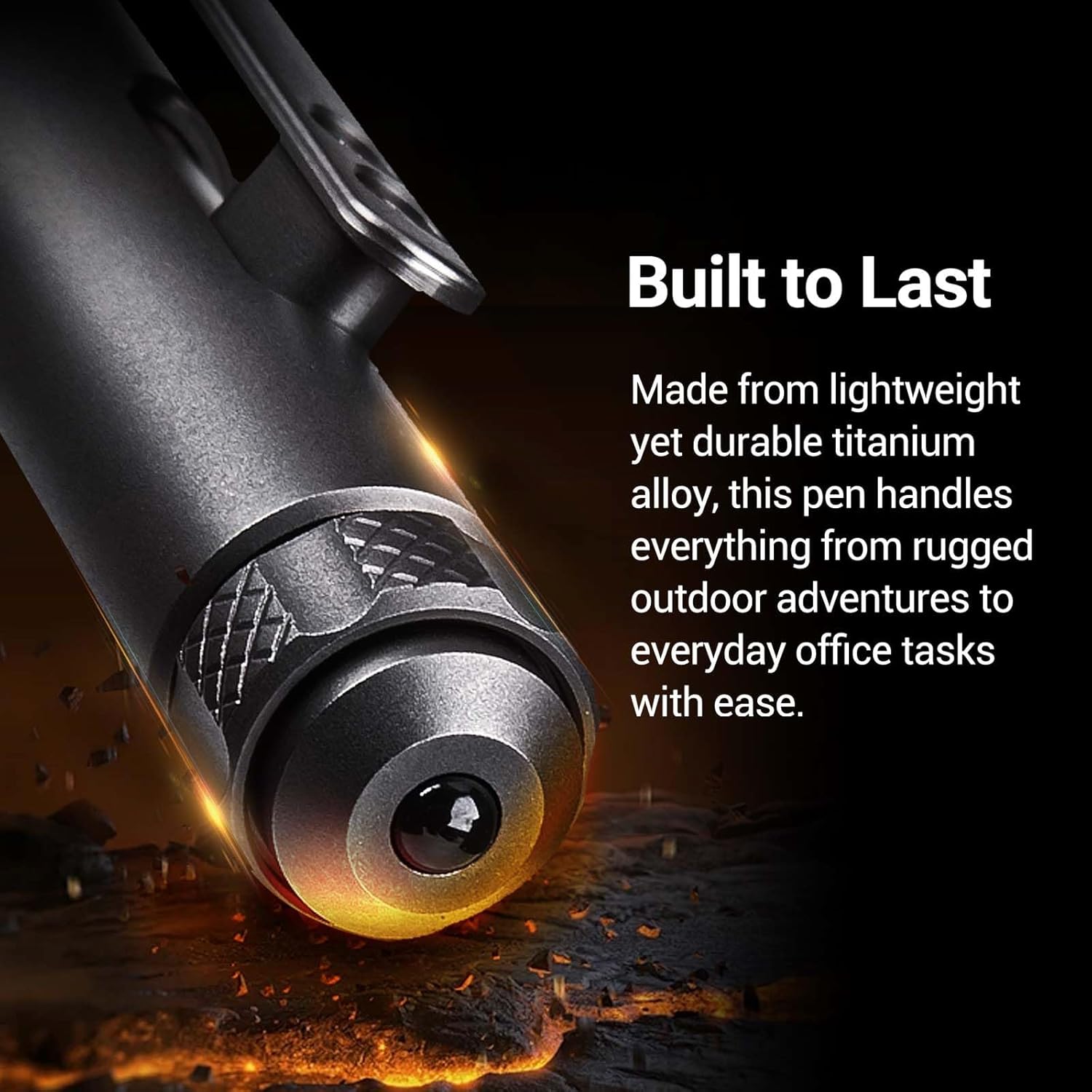 NEXTORCH NP11 Ti Bolt Action Tactical Pen with Ceramic Bead Glass Breaker Head, Titanium Body and Decompression Gyroscope for Writing, Tactical Defense, Emergency Defense, Emergency Escape