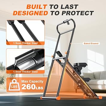 Fostoy Foldable Stair Stepper, Stepper Machine for Home Gym with Adjustable Resistance & Height, Stair Climber Exercise Steppers for Legs, Glutes & Core Workout, Home Office Fitness Equipment