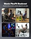 LiberNovo PRO Airflow Dynamic Ergonomic Chair with Footrest and Extra Rechargeable Power Pack, Active Airflow Seat Ventilation, 2 Fan Speeds, Instant Cooling, 5 Recline, Spine Stretch, Graphite, 48cm