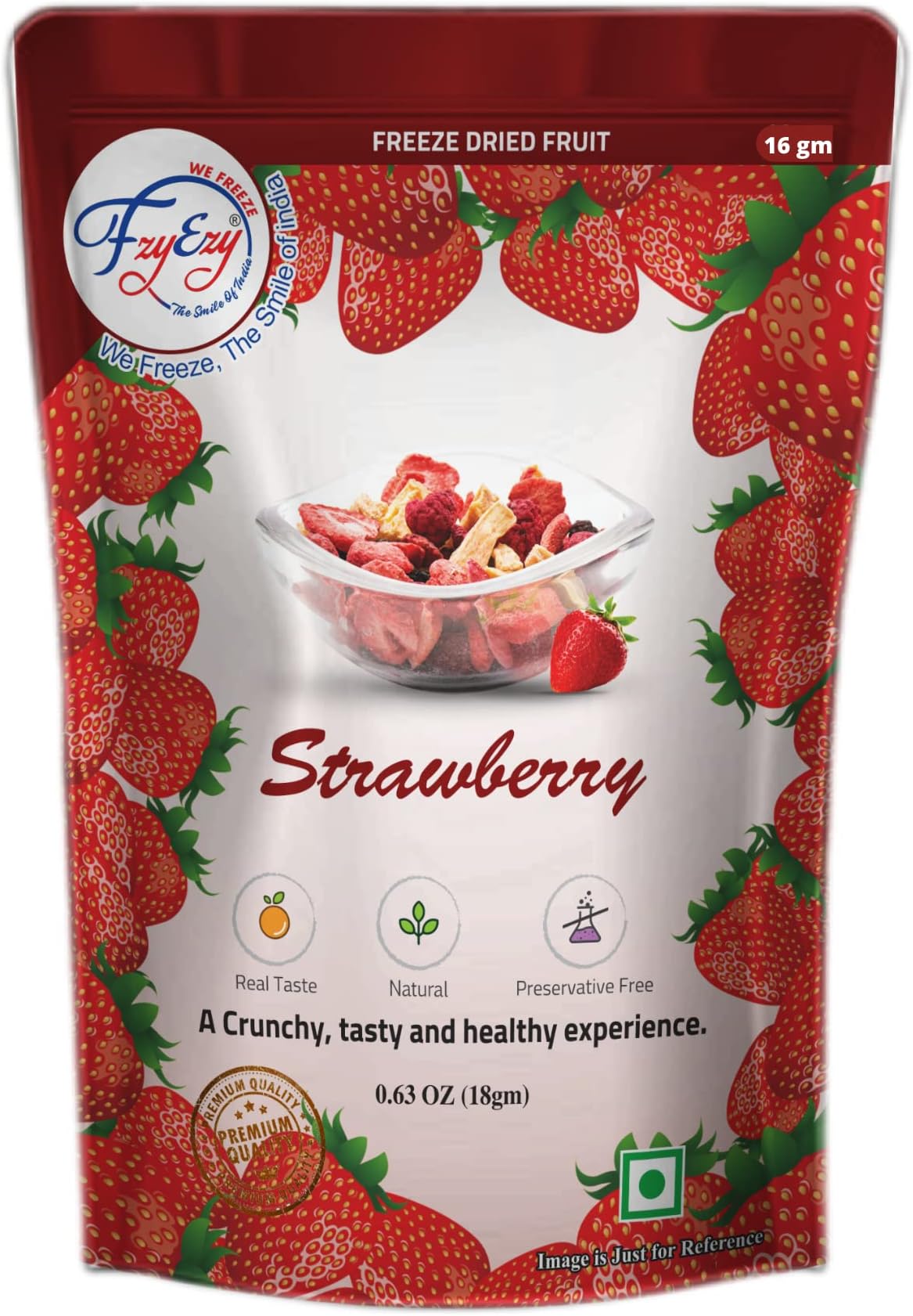 - FzyEzy Healthy Premium Freeze-Dried Strawberry Fruit Slices-14g | Free GMO & No Add Sugars/Preservatives/Artificial Flavors/Colour | High in Dietary Fiber & Antioxidants | Promotes Good Digestive Health | Ideal Slices for Kids & Adults (Pack of 4)